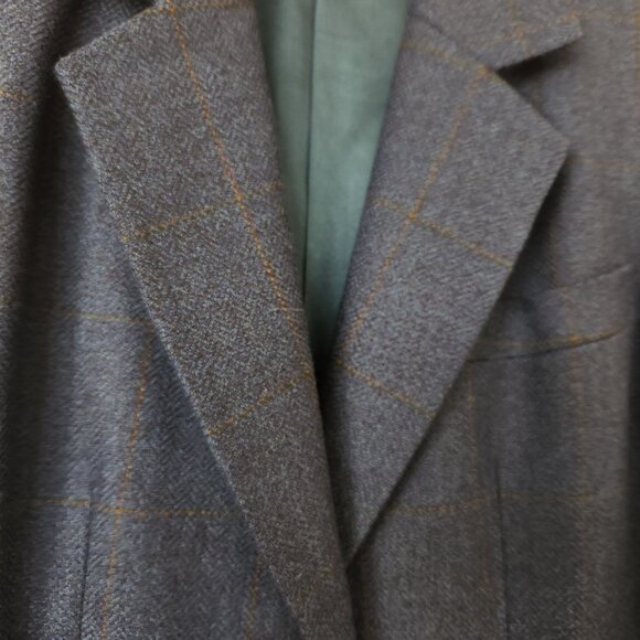 James Chen Wool Tailored Blazer Suit Jacket Blue Classic Luxury Retro Work - Picture 6 of 9